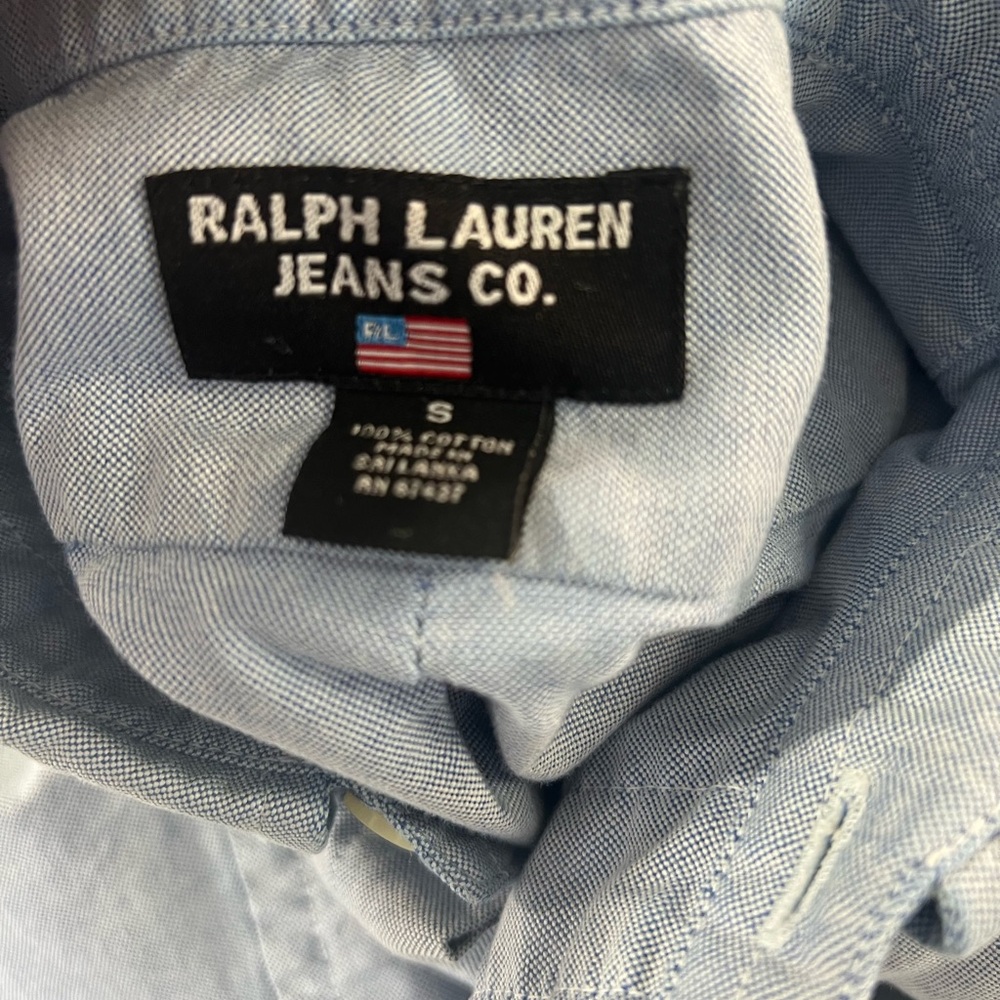 Ralph Lauren Jeans Co Shirt Mens Small Blue Button Down Oxford Pony Logo Casual - Picture 7 of 9